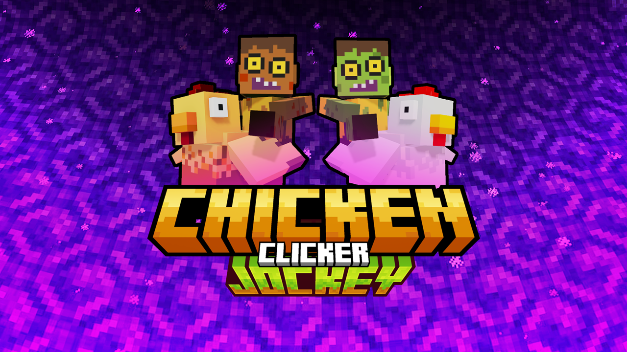 Screenshot of Chicken Jockey Clicker Minecraft environment